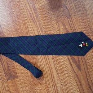 VINTAGE Mickey Plaid Tie with embroidered micket at bottom